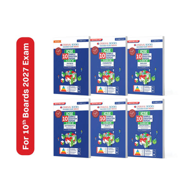 Oswaal ICSE | 10 Sample Question Papers | Class 10 (Set of 6 Books) | Physics, Chemistry, Biology, Maths, English Paper 1 & 2 (For 2027 Exam) | Includes – Board Paper 2026 & Specimen 2027