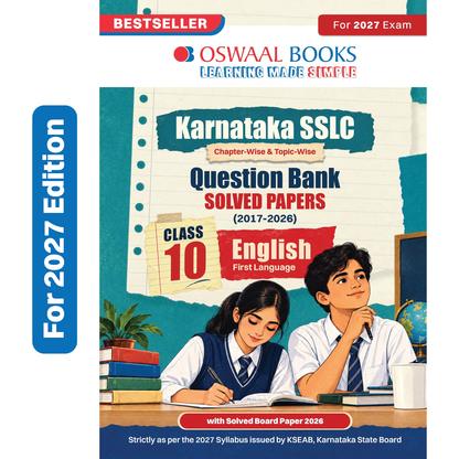 Oswaal Karnataka Class 10 English First Language Chapterwise and Topicwise Question Bank Solved Papers 2017-2026 | For 2027 Exam | With Oswaal AI