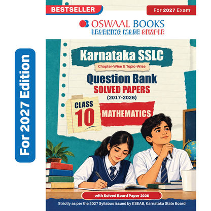 Oswaal Karnataka SSLC Class 10 Mathematics Chapterwise and Topicwise Question Bank Solved Papers 2017-2026 | For 2027 Exam | With Oswaal AI