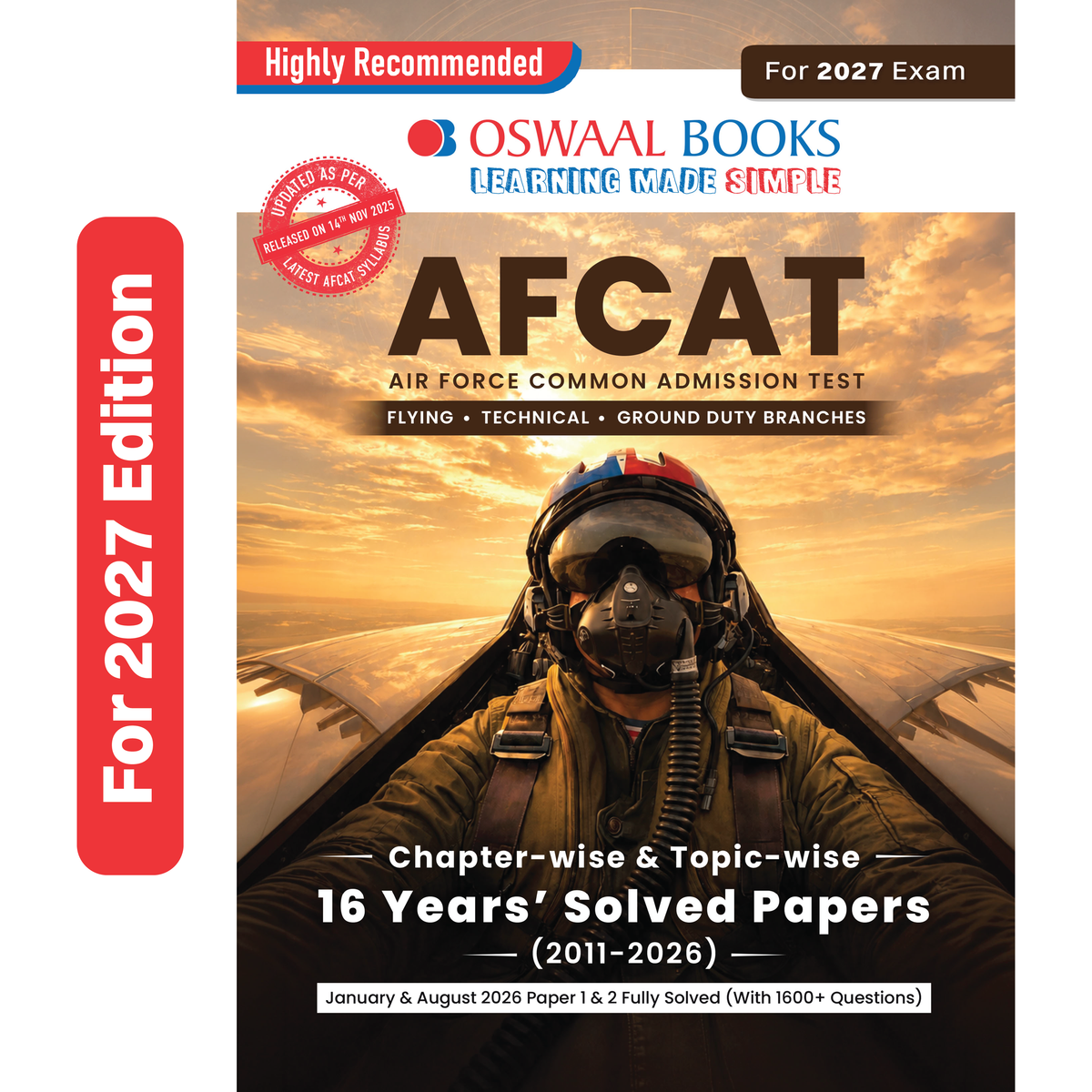 Oswaal AFCAT 16 Years’ Chapter-wise & Topic-wise Solved Papers | Flying, Technical & Ground Duty Branches | PYQs (2011–2026) with Latest Solved Paper | For 2027 Exam | With Oswaal AI