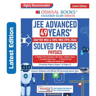 Oswaal JEE Advanced Physics Question Bank | 49 Years' Chapter-wise & Topic-wise | Solved Papers (1978-2026) | Revision Notes | PYQs, Latest 2026 Paper & Oswaal AI