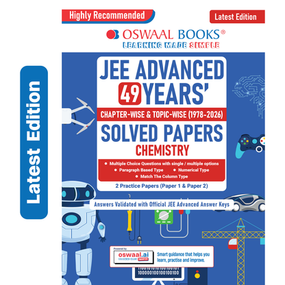 Oswaal JEE Advanced Chemistry Question Bank | 49 Years' Chapter-wise & Topic-wise | Solved Papers (1978-2026) | Revision Notes | PYQs, Latest 2026 Paper & Oswaal AI