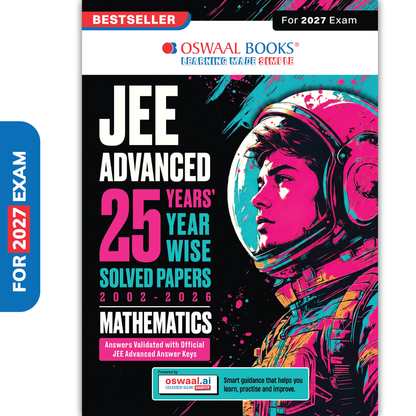 Oswaal JEE Advanced 25 Years Year-wise Solved Papers Mathematics | Fully Solved May 2026 Paper 1 & 2 | Smart Mind Maps, Mnemonics, PYQs & Oswaal AI