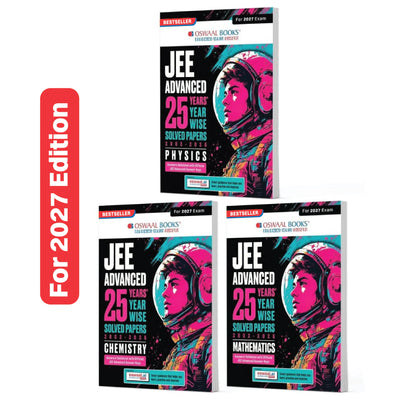 Oswaal JEE Advanced 25 Years Year-wise Solved Papers Physics, Chemistry & Mathematics (Set of 3 Books) | Fully Solved May 2026 Paper 1 & 2 | Smart Mind Maps, Mnemonics, PYQs & Oswaal AI