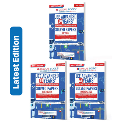 Oswaal JEE Advanced Physics, Chemistry & Mathematics (Set of 3 Books) Question Bank | 49 Years' Chapter-wise & Topic-wise | Solved Papers (1978-2026) | Revision Notes | PYQs, Latest 2026 Paper & Oswaal AI