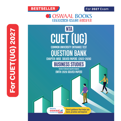 Oswaal NTA CUET (UG) Chapter-wise Solved Papers Question Bank | Business Studies | PYQs (2022 – 2026) NCERT aligned MCQs | With Solved Paper 2026 | For 2027 Exam | With Oswaal AI