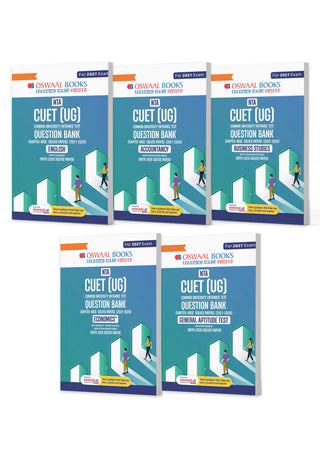 NTA CUET (UG) Chapter-wise Solved Papers Question Bank | English, Accountancy, Business Studies, General Test & Economics | Set of 5 Books |With Solved Paper 2026 |For 2027 Exam |With Oswaal AI