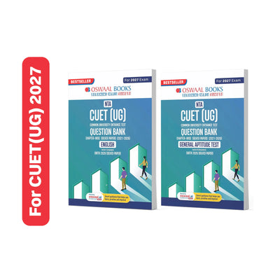 Oswaal NTA CUET (UG) Chapter-wise Solved Papers Question Bank | English & General Aptitude Test | Set of 2 Books | With Solved Paper 2026 | For 2027 Exam | With Oswaal AI