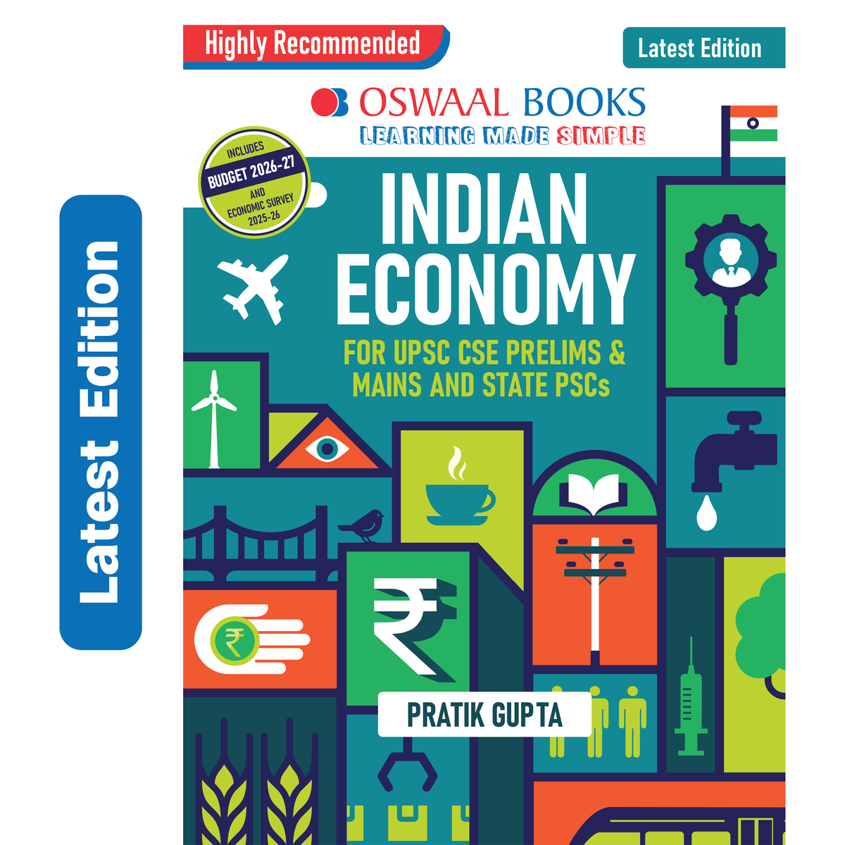Oswaal Textbook Indian Economy for UPSC Prelims & Mains | Latest Budget 2026–27 & Economic Survey 2025–26 + Shifting from WPI to PPI | For 2027 Exam | With Oswaal AI