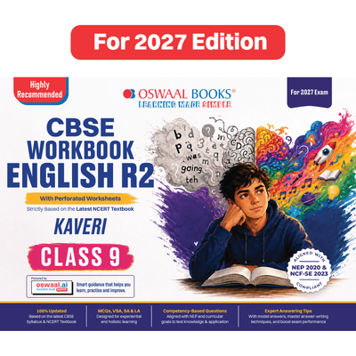 Oswaal CBSE Workbook Class 9 English R2 | aligned with NCERT Kaveri | Perforated Worksheets for Practice with Competency Based questions | NEP 2020 + NCF-SE 2023 | 2027 Exam