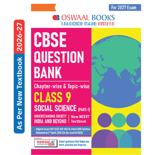 CBSE Class 9 Social Science Part-1 Question Bank Chapter-wise & Topic-wise | Based on new NCERT Textbook Understanding Society India & Beyond | Includes Competency-Based Question, Self-Assessment