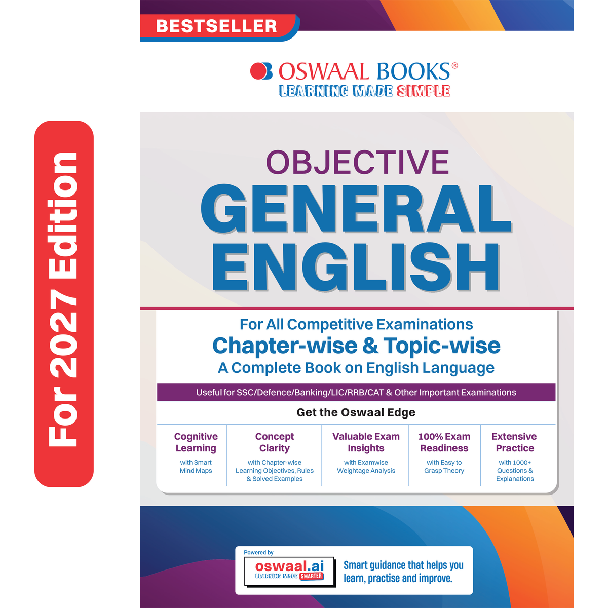 Oswaal Objective General English for All Competitive Exams | Chapter-wise & Topic-wise with 1000+ Questions | A Complete Book on English Language | SSC, Banking, RRB, Defence, LIC | Latest Edition