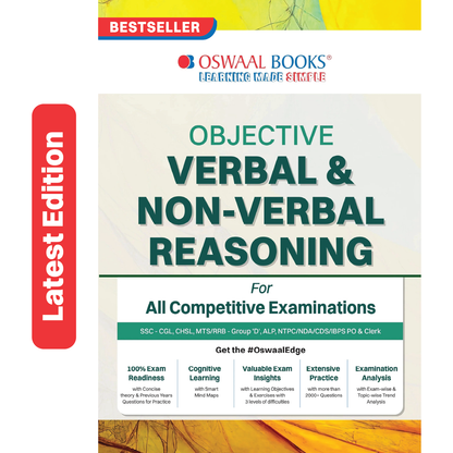 Oswaal Objective Verbal & Non-Verbal, Reasoning Chapter-wise & Topic-wise for All Competitive Examination | A Complete Book to Master Reasoning | For Latest Exams
