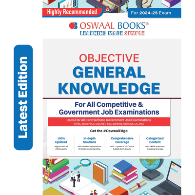 Oswaal Objective General Knowledge for All Competitive & Government Exams English Medium | Subject-wise Chapter-wise MCQs with Explanations | SSC, Banking, Railways, Defence | Latest Edition