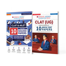 CLAT & AILET 10 Years' Solved Papers + 10 Mock Test Papers (Set of 2 books) | For 2025 Exam