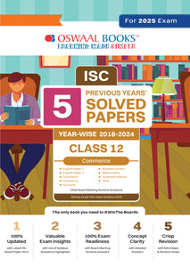 ISC 5 Previous Year Solved Papers Class-12 | Year wise 2018-2024 |  Commerce (Accounts, Economics, Business studies, commerce, English 1, English 2, Maths, Hindi, Computer science) For 2025 Board Exam
