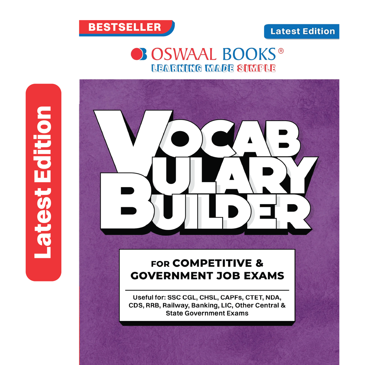 Oswaal Vocabulary Builder for Competitive & Government Exams | Synonyms, Antonyms, Confusing Word Pairs & Prepositions with Usage | SSC CGL, CHSL, CTET, NDA, CDS, RRB, Banking, LIC | For 2026-27 Exams