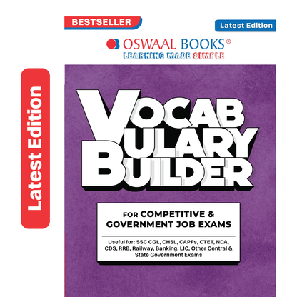 Oswaal Vocabulary Builder for Competitive & Government Exams | Synonyms, Antonyms, Confusing Word Pairs & Prepositions with Usage | SSC CGL, CHSL, CTET, NDA, CDS, RRB, Banking, LIC | For 2026-27 Exams