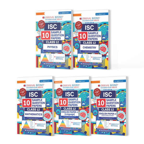 ISC 10 Sample Question Papers Class 12 (Set of 5 Books) Physics, Chemistry, Maths, English Paper 1 & 2 For 2025 Board Exam (Based On The Latest CISCE/ICSE Specimen Paper)