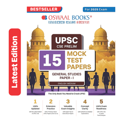 Oswaal UPSC CSE Prelim 15 Mock Test Papers General Studies Paper-I