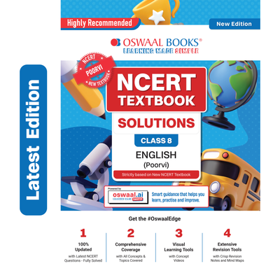 Oswaal NCERT Textbook Solutions English Class 8 | For CBSE 2026-27 Exam | Based on Latest NCERT Malhar | With Complete Solutions of Objective & Subjective Questions for Practice