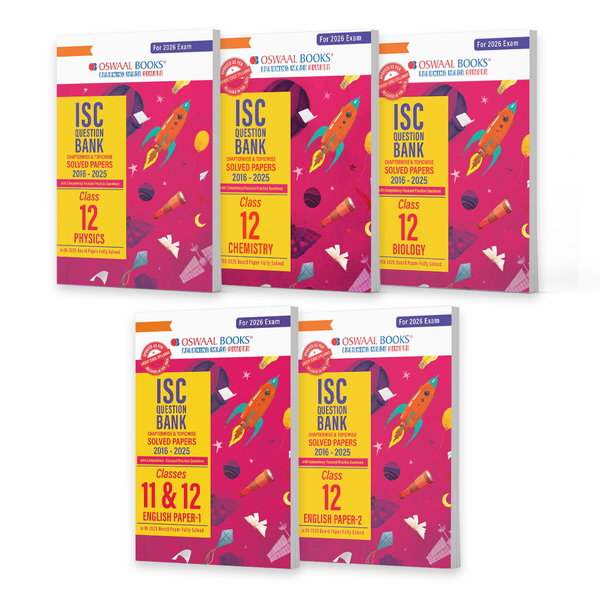 ISC Question Bank Chapter-wise Topic-wise Class 12 (Set of 5 Books) Physics, Chemistry, Biology, English Paper-1 & 2 For 2026 Board Exams