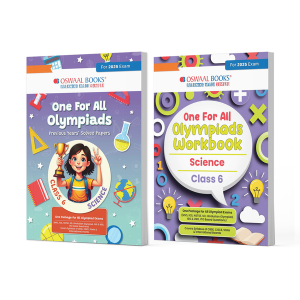 One For All Olympiads Class 6 Chapter-wise Previous Years's Solved Papers (Prep-Guide) + Workbook Science (Set of 2 Books) For 2025 Exam