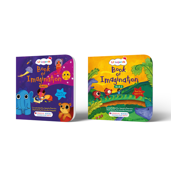 Lil Legends Book of Imagination Part 1 & 2 (Set of 2) | Fun Early Learning Activity Books for Kids (Age 5-12 Years) | Drawing, Doodling, Creative Writing, Coloring & Art for Boys/Girls