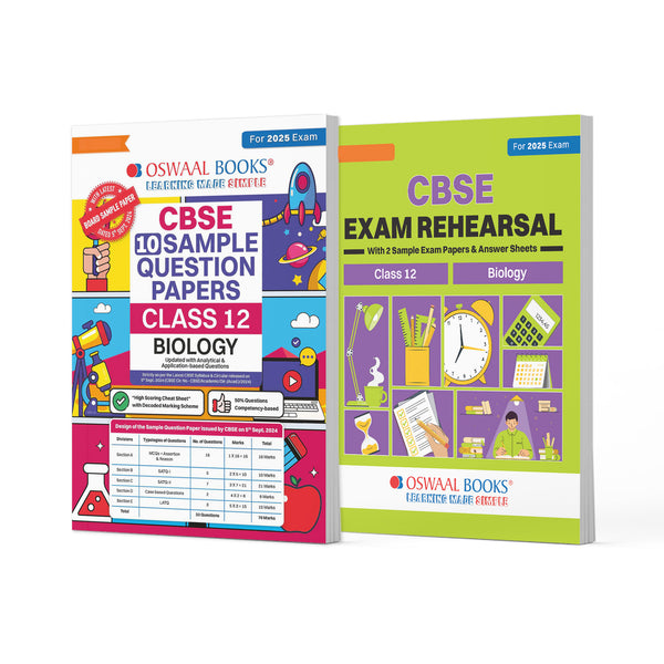 CBSE Sample Question Papers & Exam Rehearsal Class 12 Biology (Set of 2 Books) For 2025 Board Exam