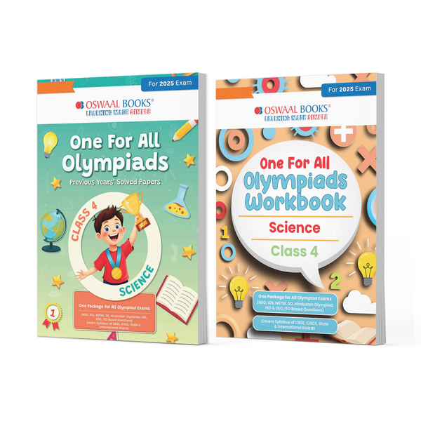 One For All Olympiads Class 4 Chapter-wise Previous Years's Solved Papers (Prep-Guide) + Workbook Science (Set of 2 Books) For 2025 Exam