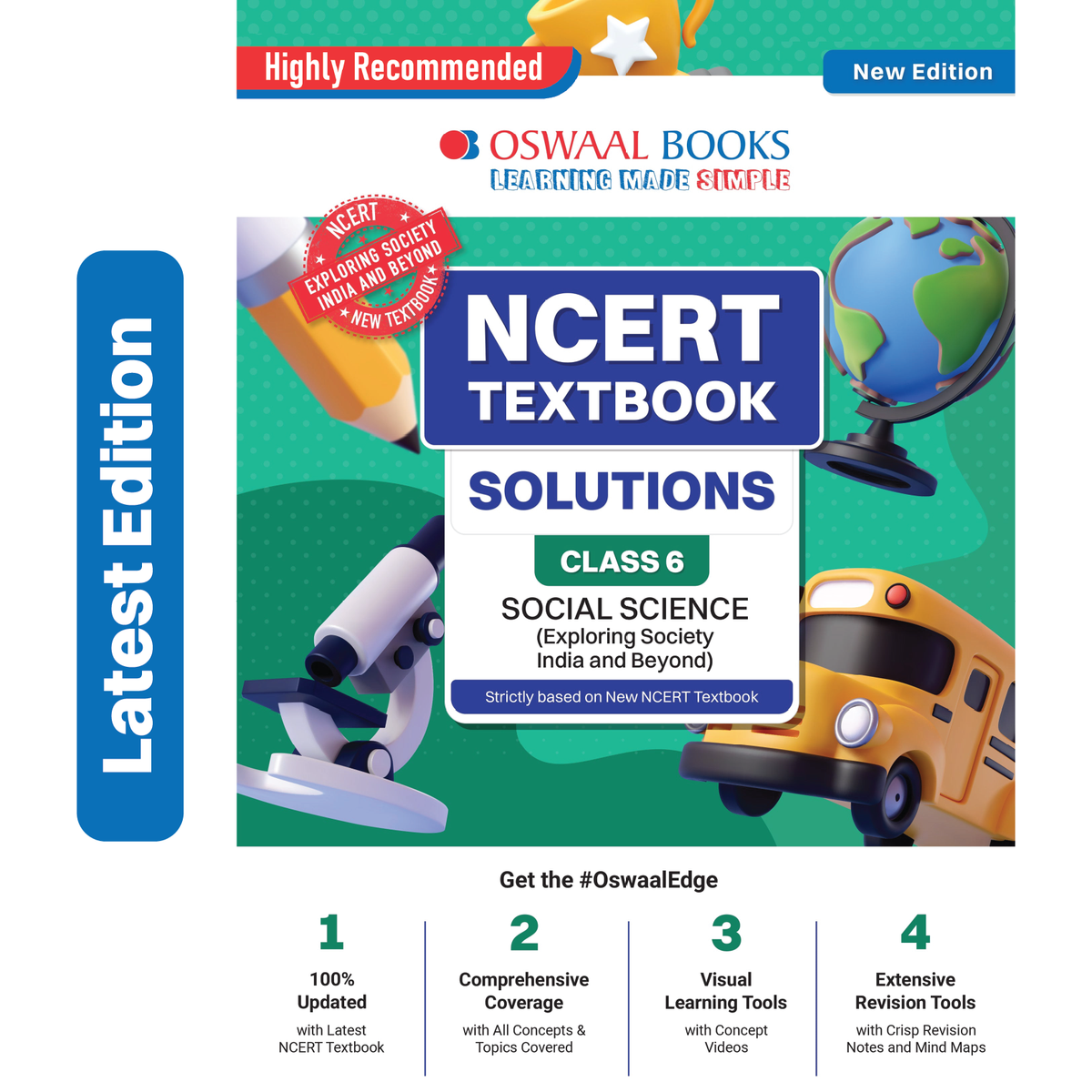Oswaal NCERT Textbook Solutions Social Science Class 6 | For CBSE 2026-27 Exam | Based on Latest NCERT Exploring Society India and Beyond | With Objective & Subjective Questions for Practice