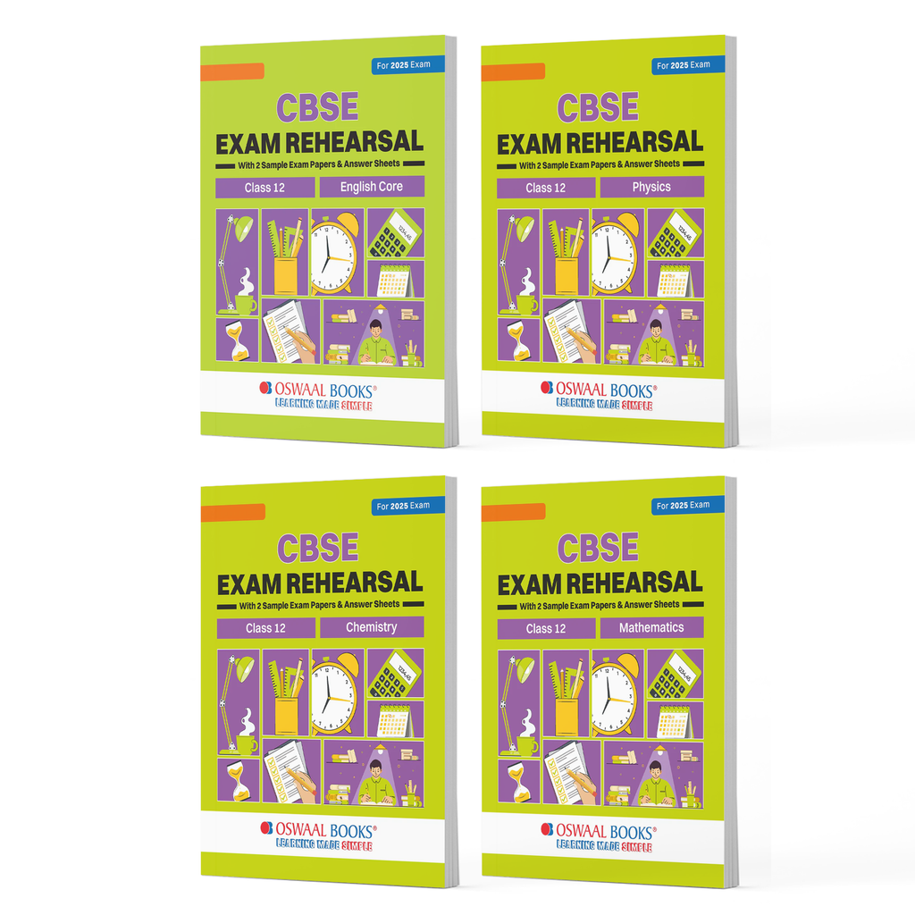 CBSE Exam Rehearsal Class 12 (Set of 4 Books) English, Physics, Chemistry & Mathematics For 2025 Board Exam