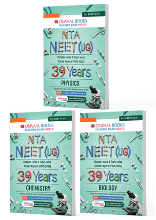 NEET (UG) 39 Years' Chapter-wise & Topic-wise Question Bank-Physics, Chemistry And Biology (Set of 3 Books) (1988-2026) |3rd May 2026 Paper Fully Solved | With Revision Notes, Mind Maps & Mnemonics | Oswaal AI