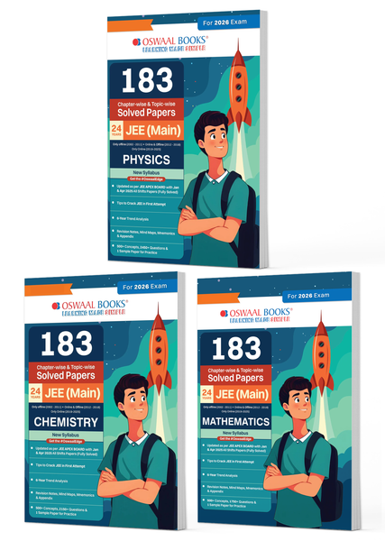 183 Chapter-wise & Topic-wise Solved Papers JEE (Main) | Online (2012-2025) & Offline (2002-2018) | Physics, Chemistry & Mathematics (Set of 3 Books) | For 2026 Exam