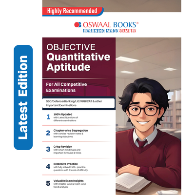 Oswaal Objective Quantitative Aptitude for All Competitive Exams English Medium | Chapter-wise & Topic-wise with 1500+ Previous Years Questions | SSC, Banking, RRB, Defence, LIC | Latest Edition