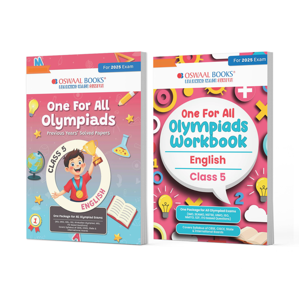 One For All Olympiads Class 5 Chapter-wise Previous Years's Solved Papers (Prep-Guide) + Workbook English (Set of 2 Books) For 2025 Exam