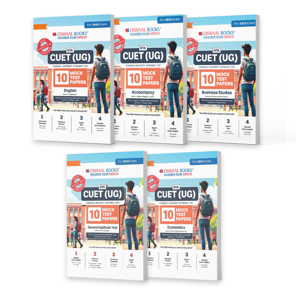 NTA CUET (UG) Mock Test Papers | English, Accountancy, Business Studies, General Aptitude Test & Economics (Set of 5 Books) | For 2025 Exam