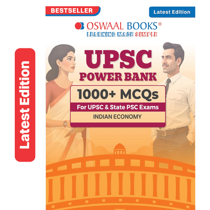 Oswaal UPSC Power Bank Indian Economy MCQ Book for UPSC CSE Prelims & State PSC Exams 2027 | 1000+ MCQs with Detailed Explanations | Indian Economy & Economic Development Question Bank with Mind Maps