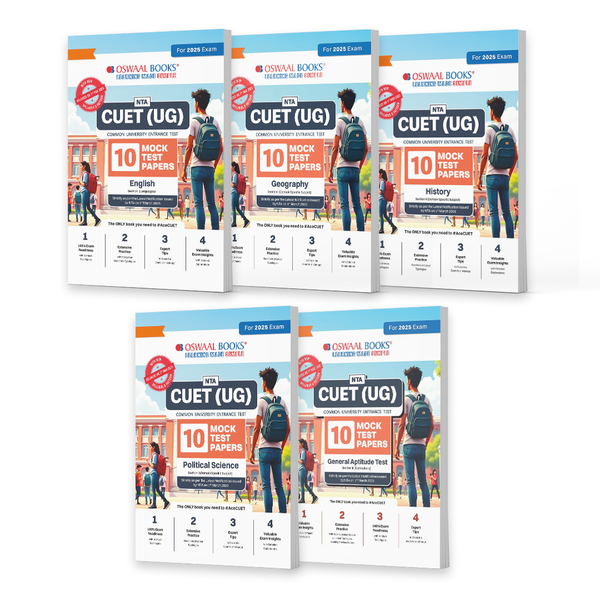NTA CUET (UG) Mock Test Papers | English, Geography, History, Political Science & General Aptitude Test (Set of 5 Books) | For 2025 Exam
