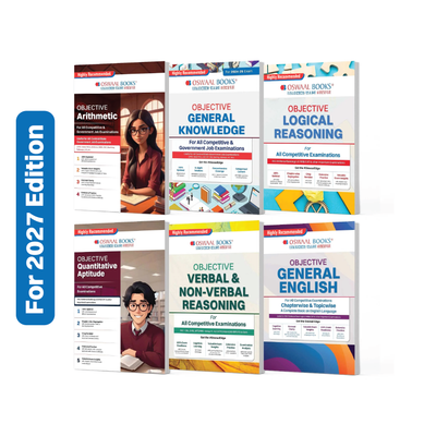 Oswaal Ultimate Set of 6 Books for Competitive Exams: Objective Arithmetic, General Knowledge, General English, Quantitative Aptitude, Reasoning (Verbal & Non-Verbal), and Logical Reasoning