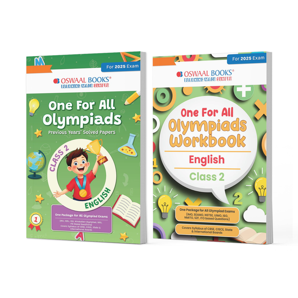 One For All Olympiads Class 2 Chapter-wise Previous Years's Solved Papers (Prep-Guide) + Workbook English (Set of 2 Books) For 2025 Exam
