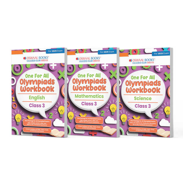 One For All Olympiad Workbook Class 3 (Set of 3 Books) Maths, Science & English For 2025 Exam