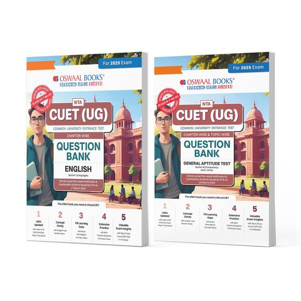 NTA CUET (UG) Question Banks | Chapterwise & Topicwise | English & General Aptitude Test | Set of 2 Books | Entrance Exam Preparation Books 2025