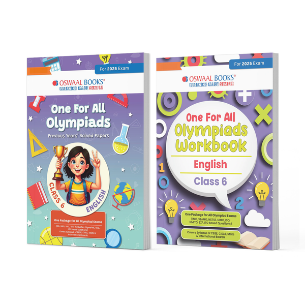 One For All Olympiads Class 6 Chapter-wise Previous Years's Solved Papers (Prep-Guide) + Workbook English (Set of 2 Books) For 2025 Exam