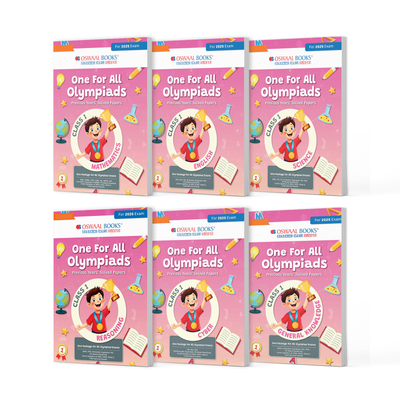 One For All Olympiad Chapter-wise Previous Years's' Solved Papers, Prep-Guide Class 1 (Set of 6 Books) Maths, English, Science, Reasoning, Cyber & General Knowledge (For 2025 Exam)