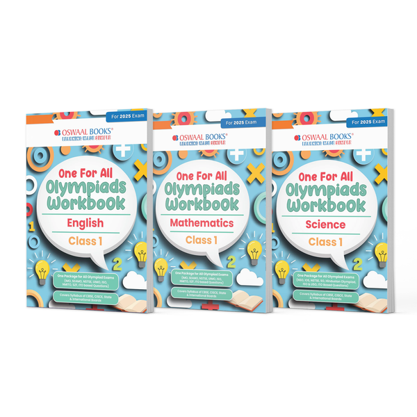 One For All Olympiad Workbook Class 1 (Set of 3 Books) Maths, Science & English For 2025 Exam