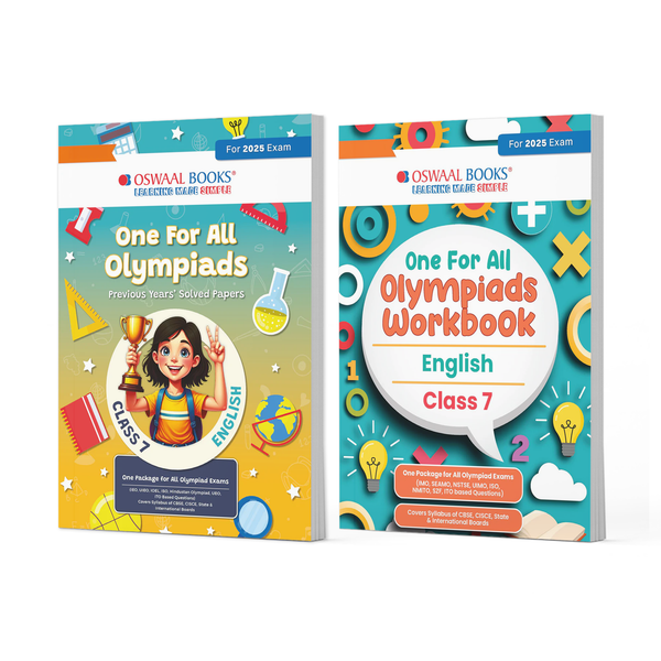 One For All Olympiads Class 7 Chapter-wise Previous Years's Solved Papers (Prep-Guide) + Workbook English (Set of 2 Books) For 2025 Exam