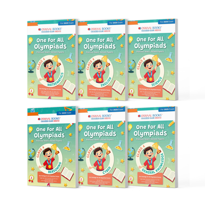One For All Olympiad Chapter-wise Previous Years's' Solved Papers, Prep-Guide Class 4 (Set of 6 Books) Maths, English, Science, Reasoning, Cyber & General Knowledge (For 2025 Exam)