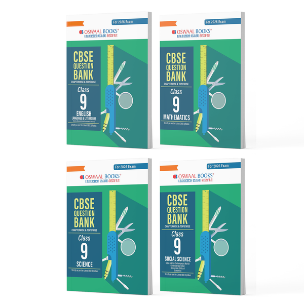 CBSE Question Bank Class 9 Set of 4 Books | English | Mathematics | Science | Social Science | Chapterwise & Topicwise Solved Papers | For 2026 Exams