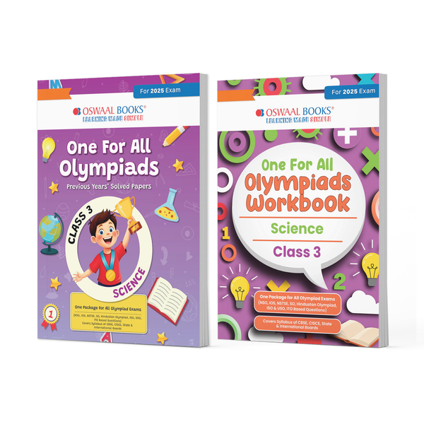 One For All Olympiads Class 3 Chapter-wise Previous Years's Solved Papers (Prep-Guide) + Workbook Science (Set of 2 Books) For 2025 Exam